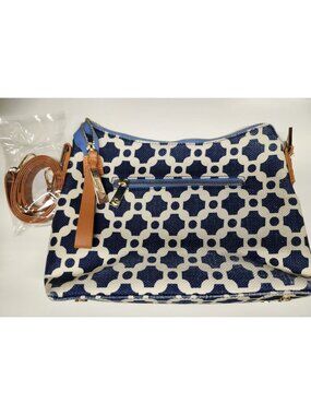 Spartina 449 Daufuskie Island Natural Linen & Leather Purse